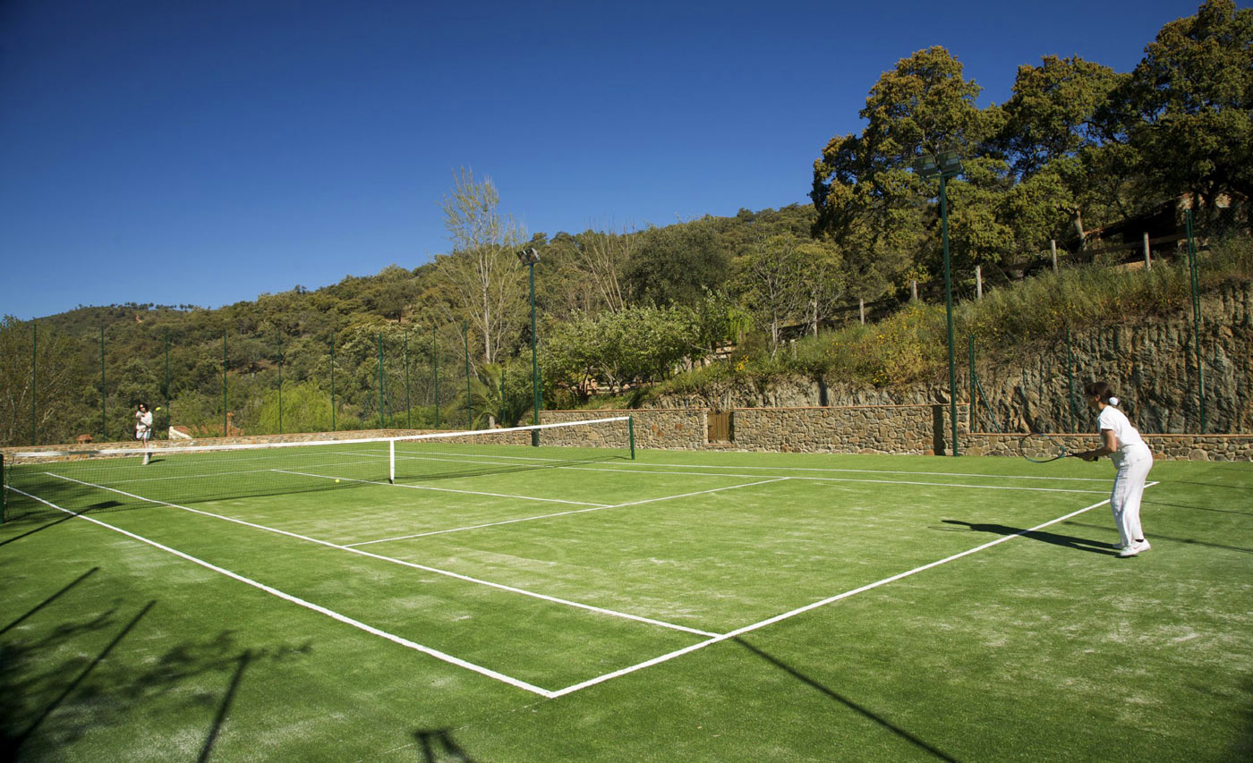 The estate has its own tennis court