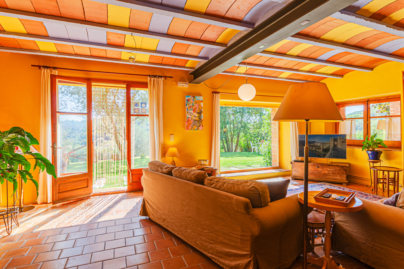 Living area with garden view