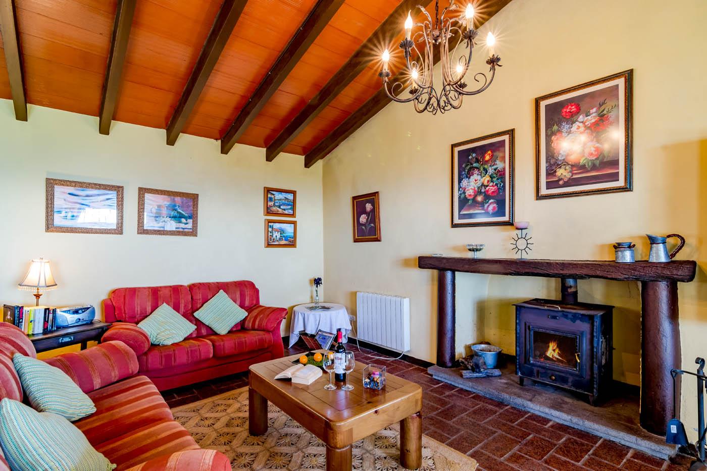 Living with glass-fronted woodburning stove