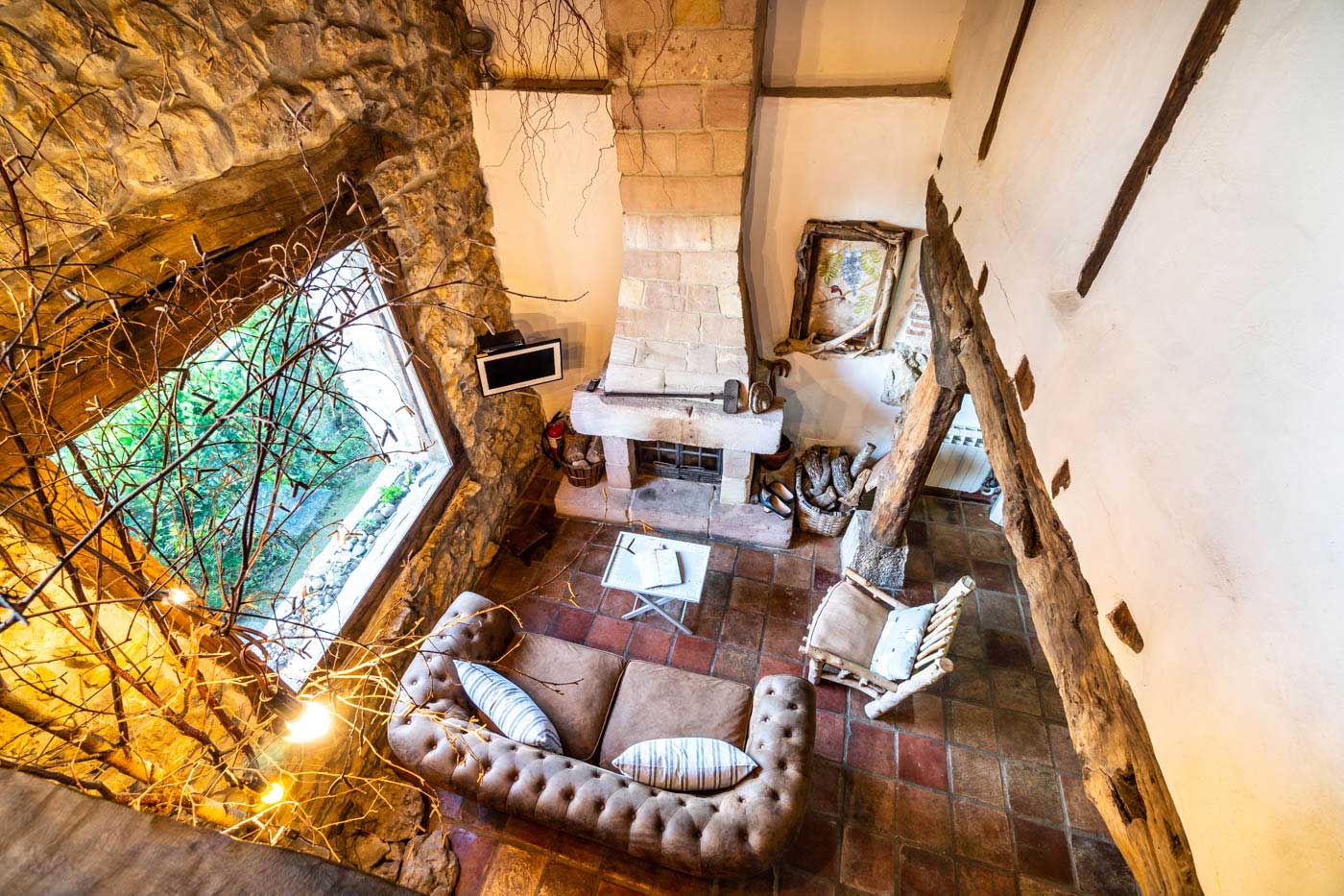 Sala de estar desde altillo