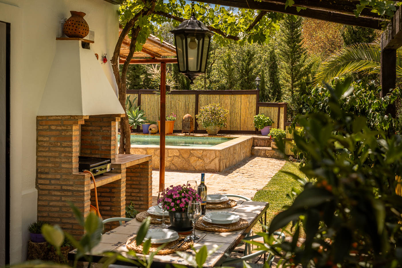 Ourdoor dining with electric hot griddle