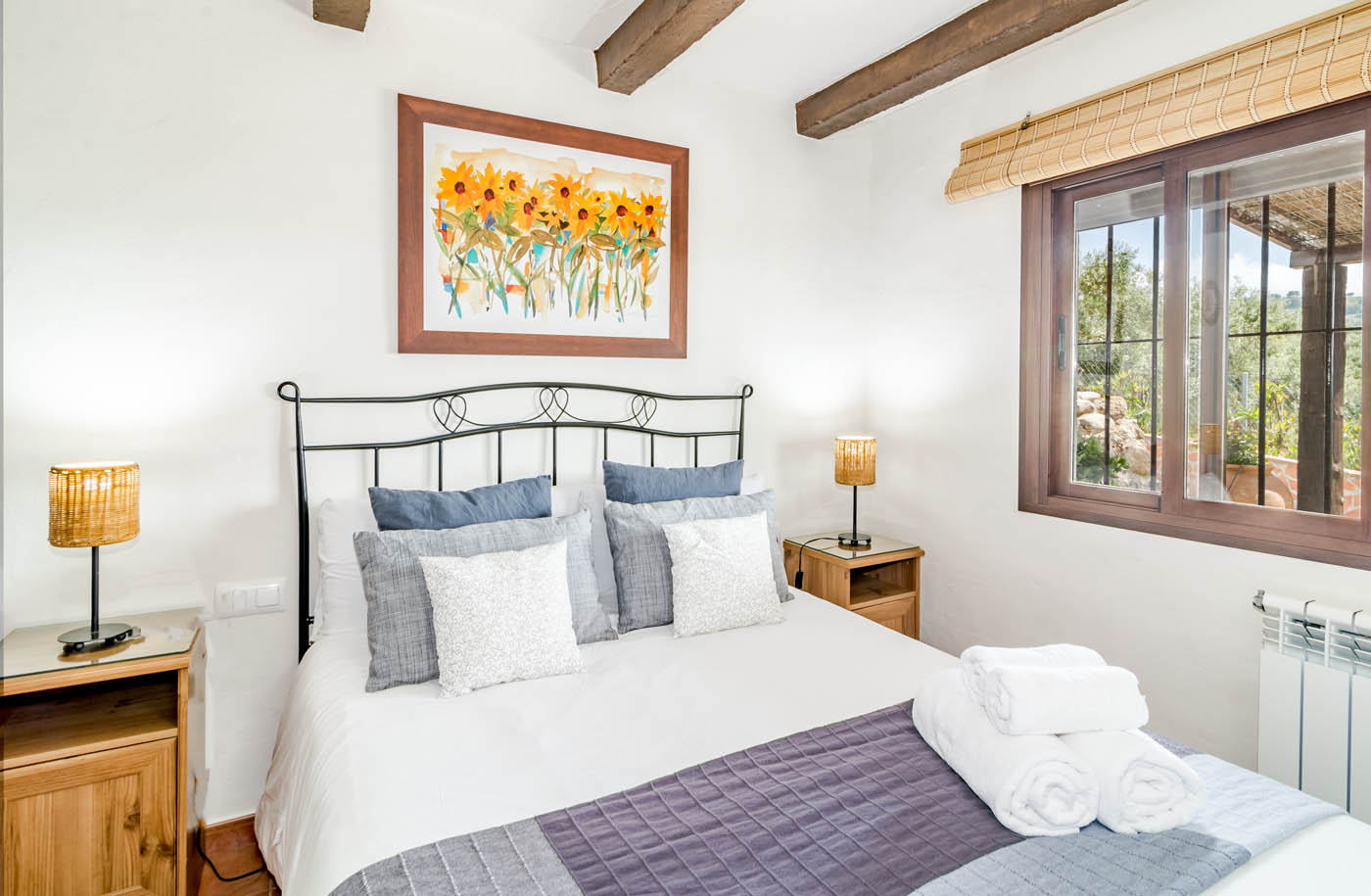 Roller blinds and mosquito nets in windows