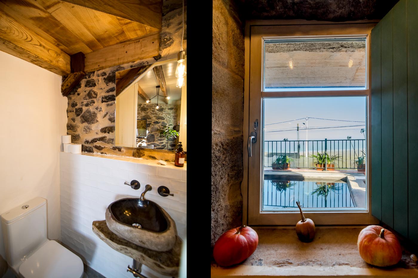 Aseo en planta baja | piscina profunda vista desde la cocina