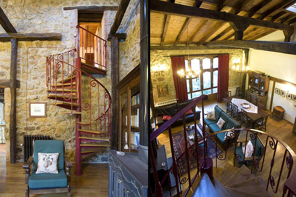 Escalera de hierro forjada por un conocido artesano local