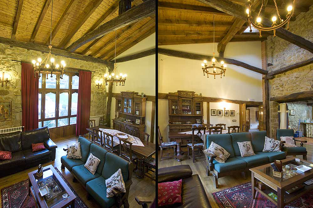 Sala de estar abierta con vistas