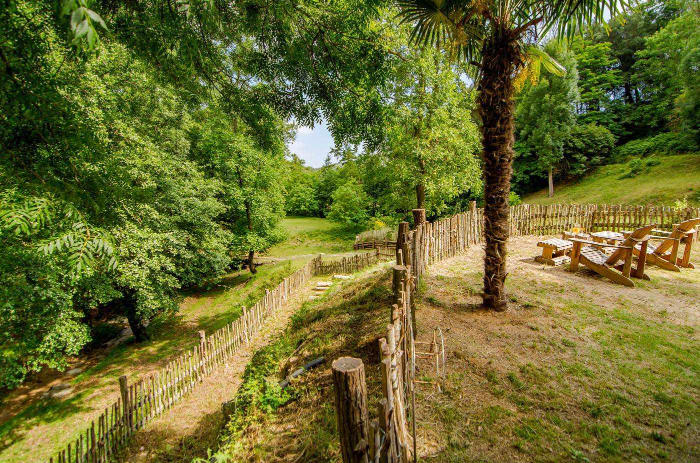Fenced private grounds around the house 