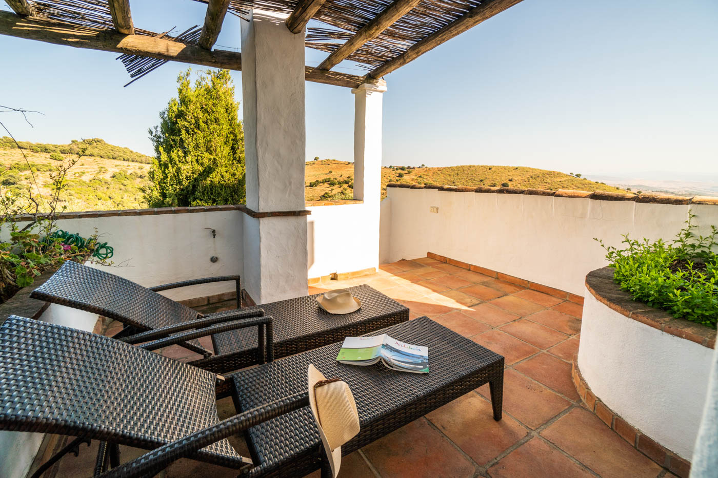 Terrace at master bedroom (it has steps down to gardens)