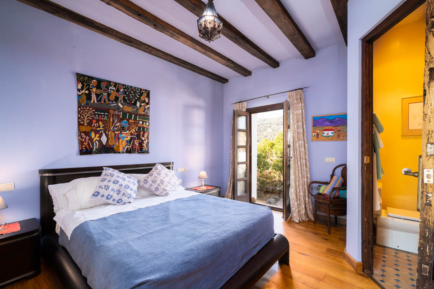 Double bedded room accessed from central courtyard