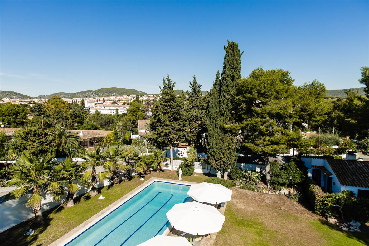 Pool area seen from above