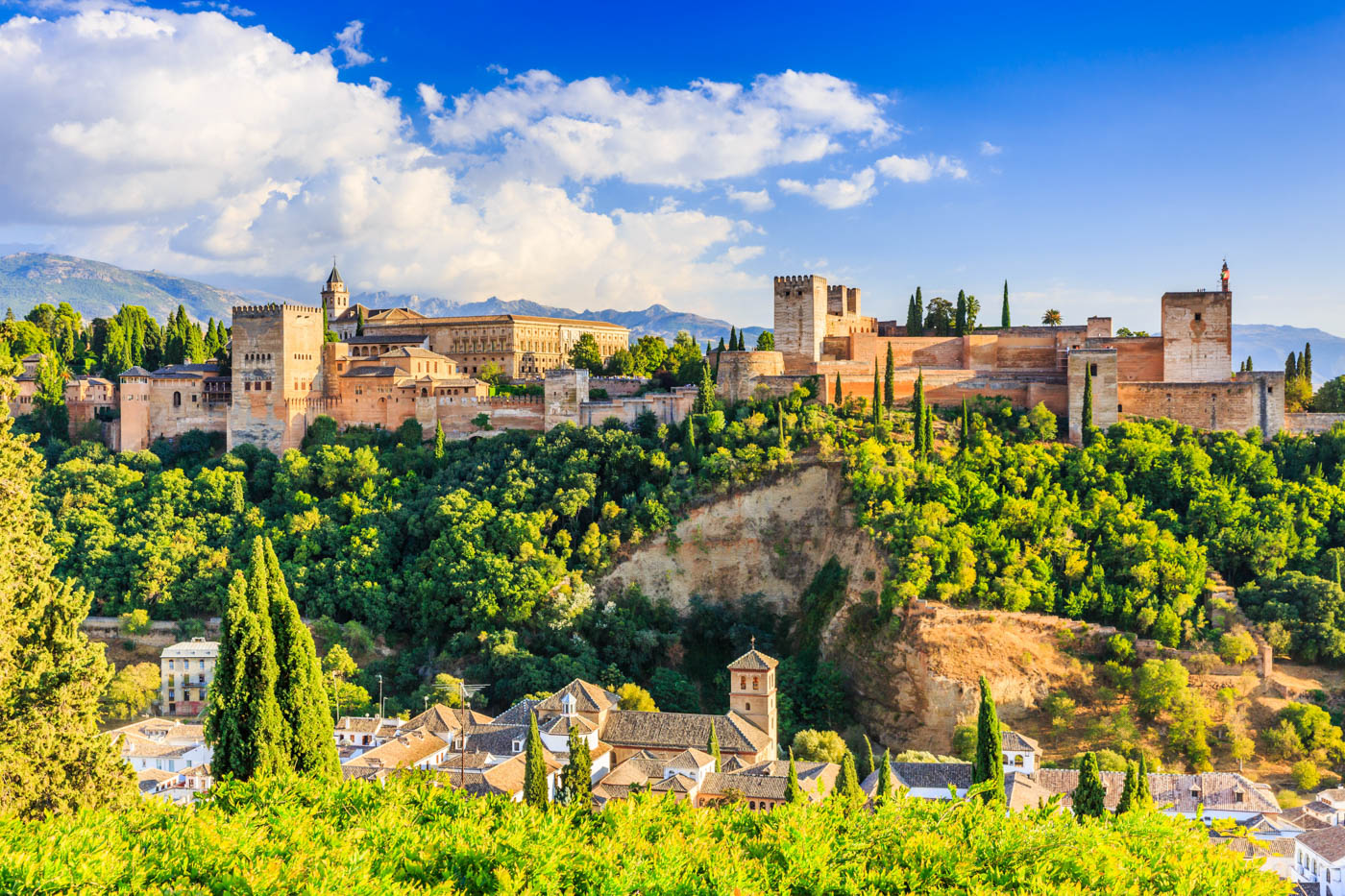 Granada city and Alhambra palace 30 min drive away