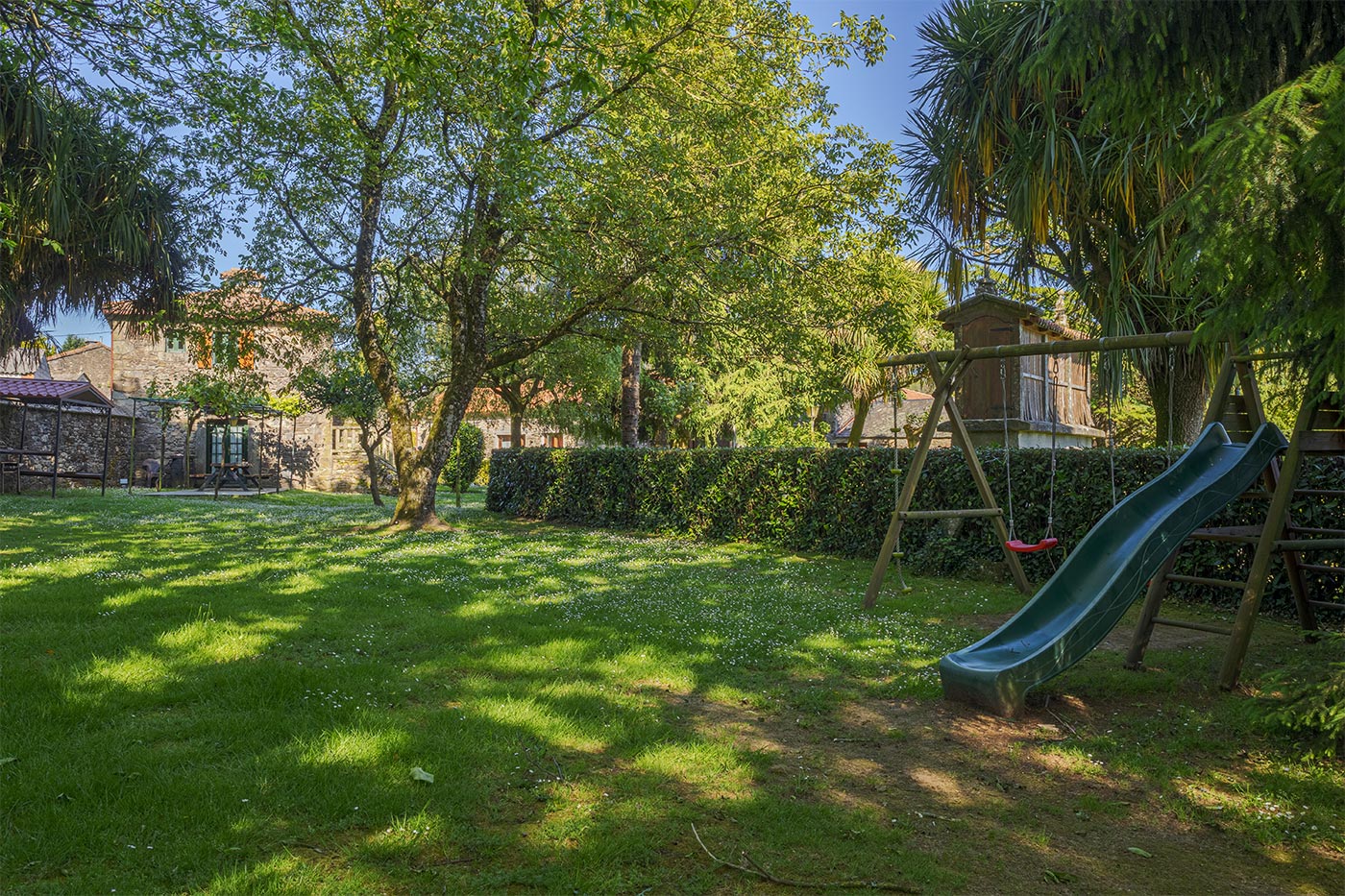 Games area for kids with natural shade