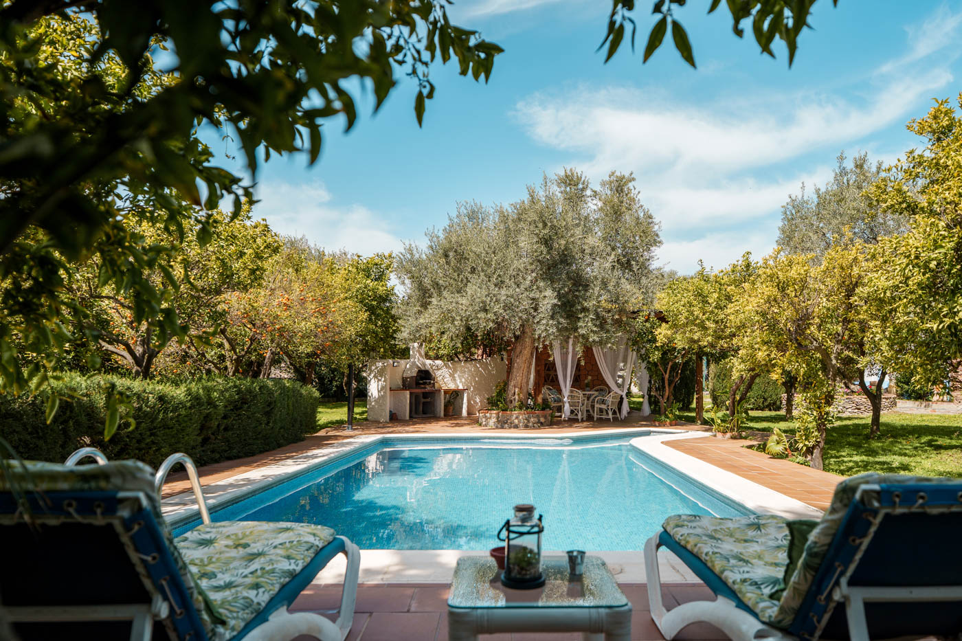 Good sized pool and amazing gardens