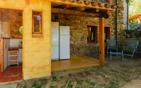 Outdoor fridges under porch