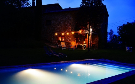The villa at night