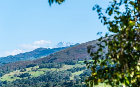 The impressive Picos de Europa in the distance