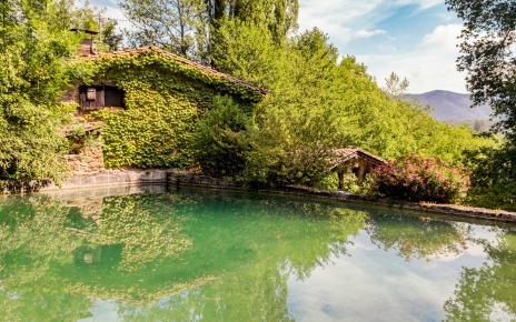 Wild swimming in natural pool