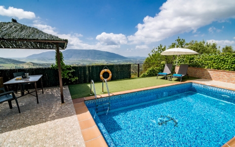Pool area has good privacy and shade
