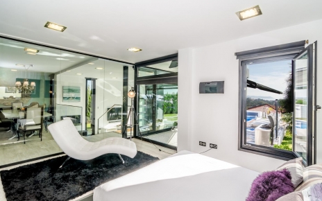 Bedroom 1 can be made private with automated blinds