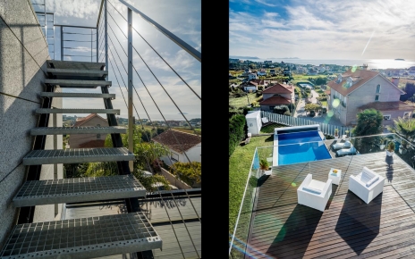 Steps to furnished solarium on 2nd floor