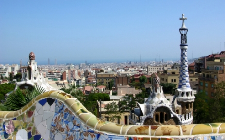 Gaudi architecture in Barcelona city