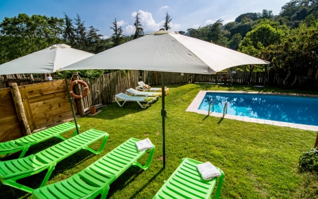 Parasols by pool