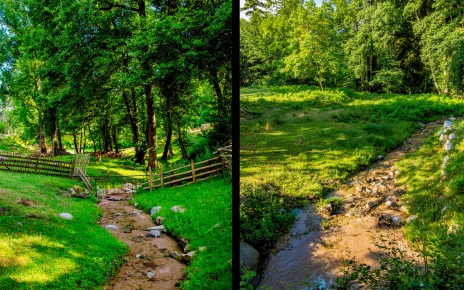 Crystal clear waters runs along the finca