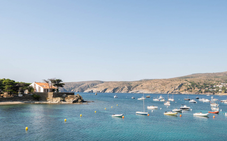 Villa and beach on the left