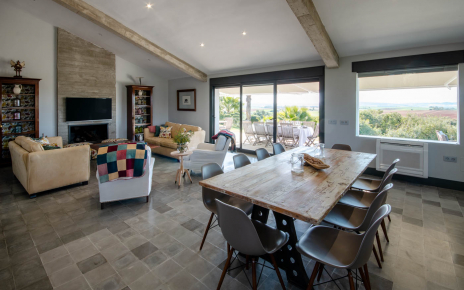 Open plan living / dining / kitchen with views