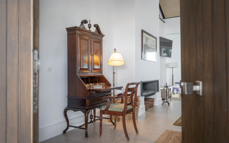 Entrance leads to living area