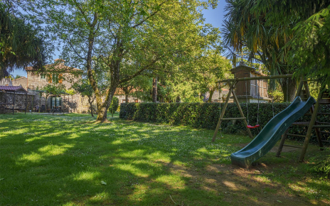 Games area for kids with natural shade