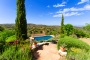 Salt-filtered 14 m pool just below the house