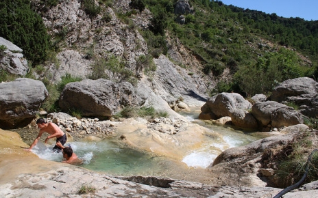 Playing in the nearby rivers