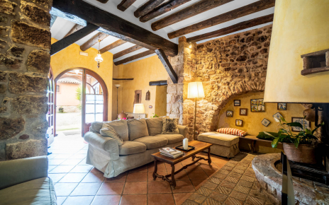 Living area with doors to back patio